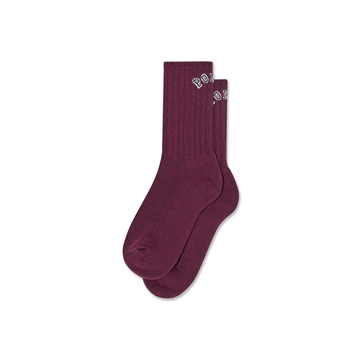 Polar Skate Co Rib Socks College Logo Wine